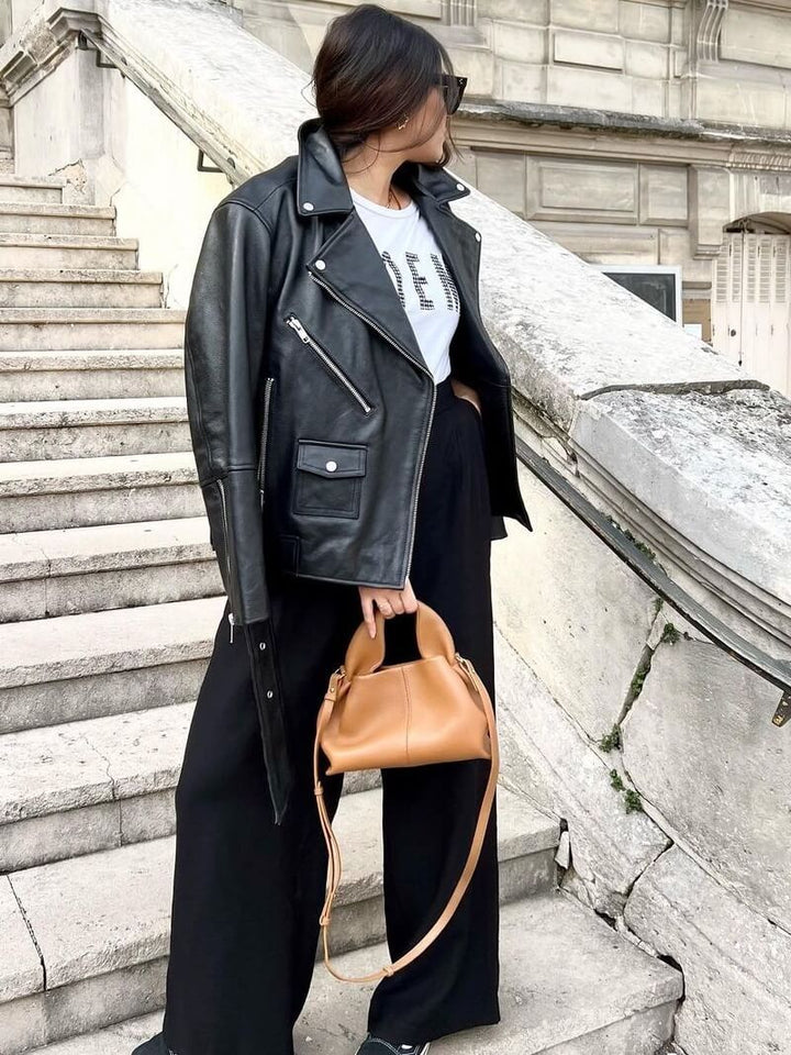 Trapezoid Structured Faux Suede Bag