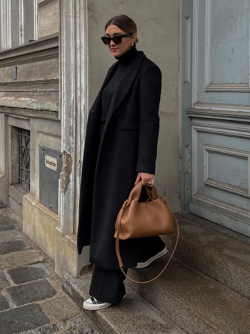 Trapezoid Structured Faux Suede Bag