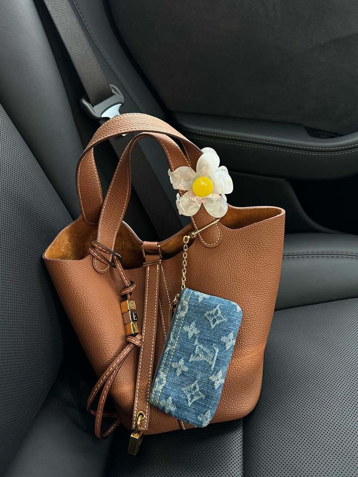 Classic Bucket Faux Suede Bag
