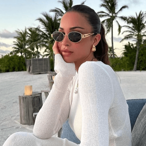 Vintage Oval Lightweight Sunglasses