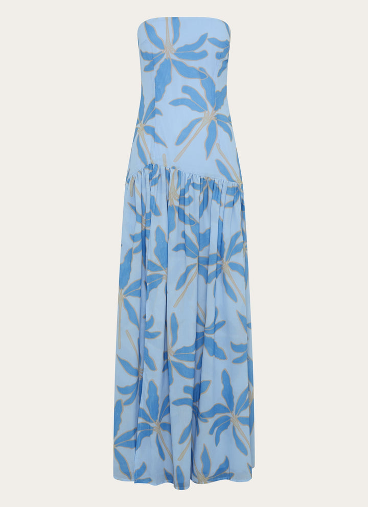 Eden Strapless Maxi Dress Blue