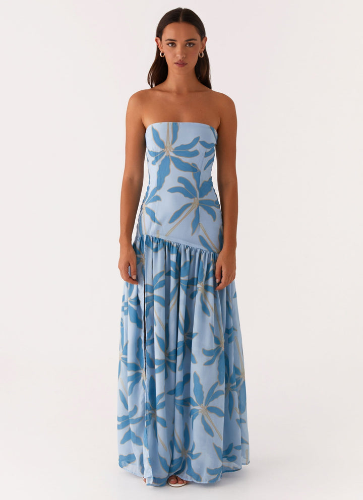 Eden Strapless Maxi Dress Blue