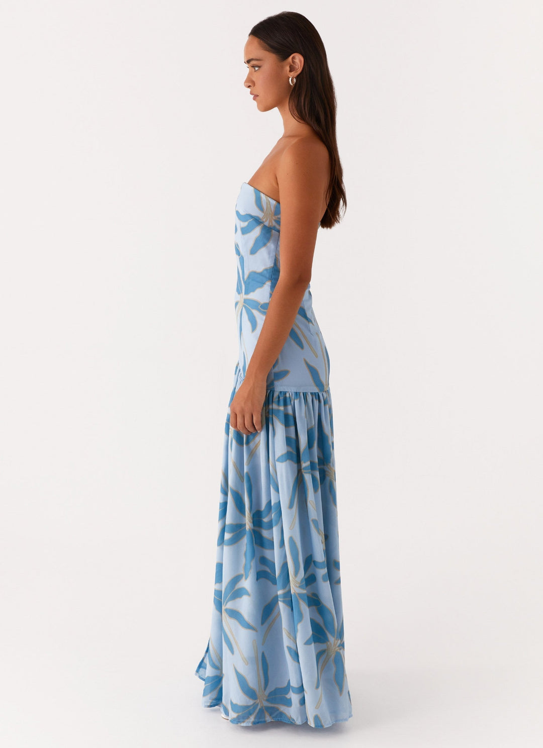 Eden Strapless Maxi Dress Blue