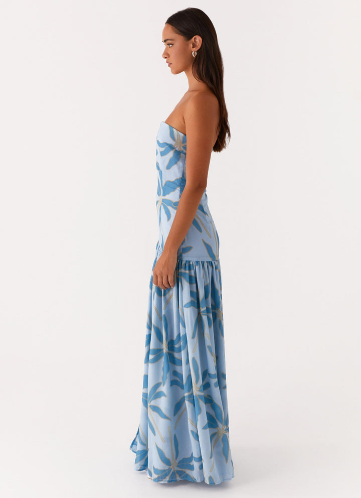 Eden Strapless Maxi Dress Blue