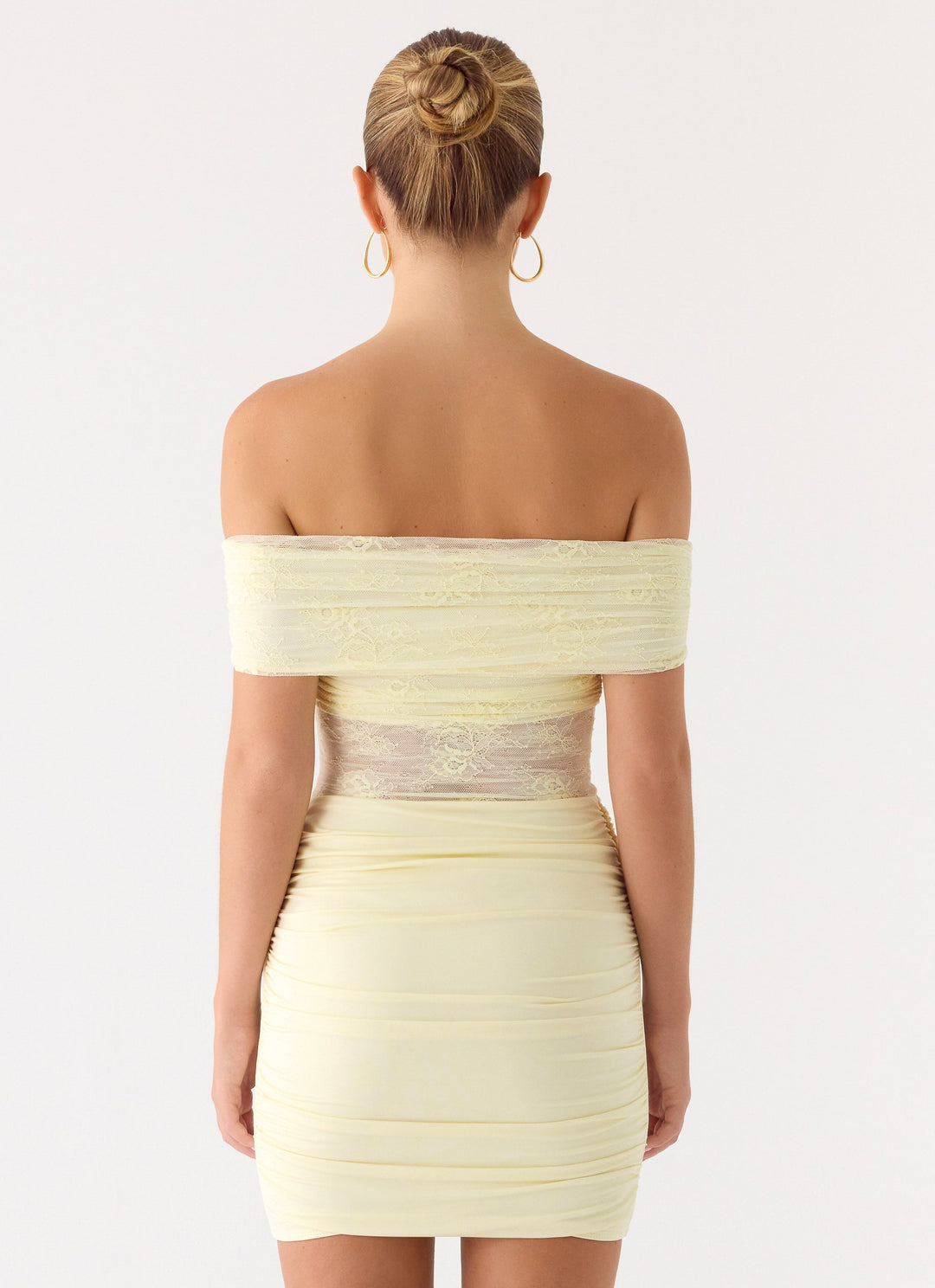 Either Way Off Shoulder Mini Dress Yellow
