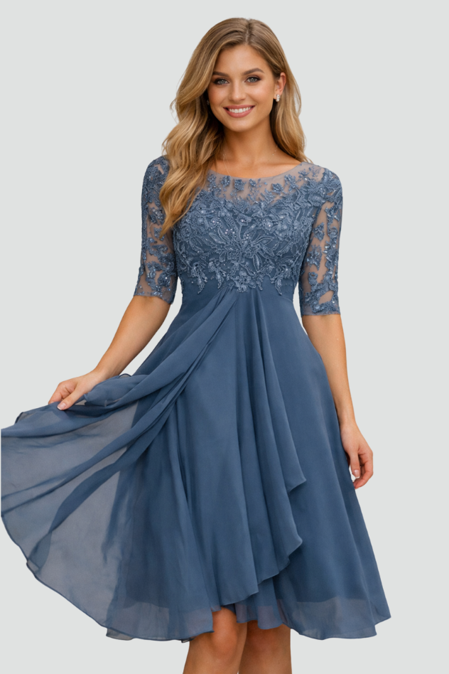 Women's Evening Midi Dress | Elegant Graceful Occasion Dress