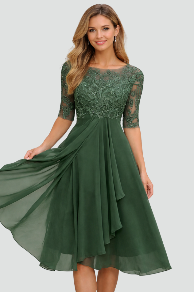 Women's Evening Midi Dress | Elegant Graceful Occasion Dress