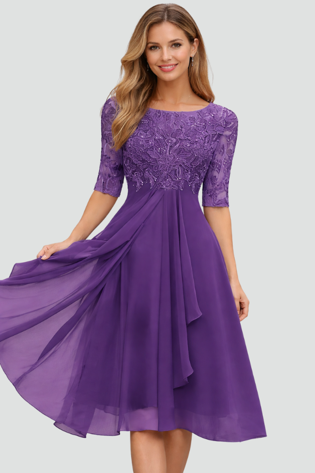 Women's Evening Midi Dress | Elegant Graceful Occasion Dress
