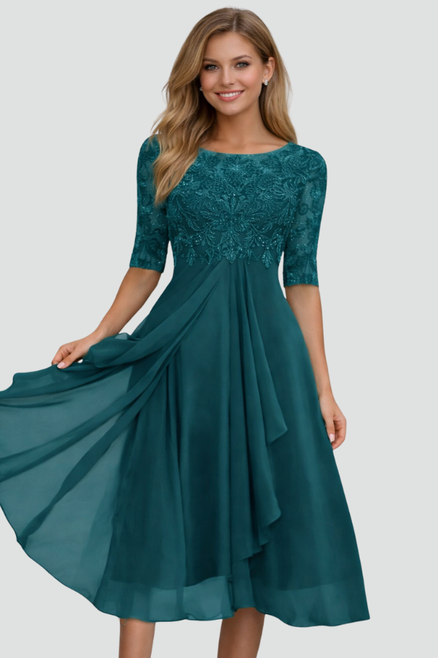 Women's Evening Midi Dress | Elegant Graceful Occasion Dress