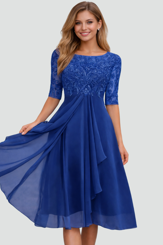 Women's Evening Midi Dress | Elegant Graceful Occasion Dress