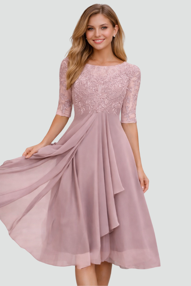 Women's Evening Midi Dress | Elegant Graceful Occasion Dress