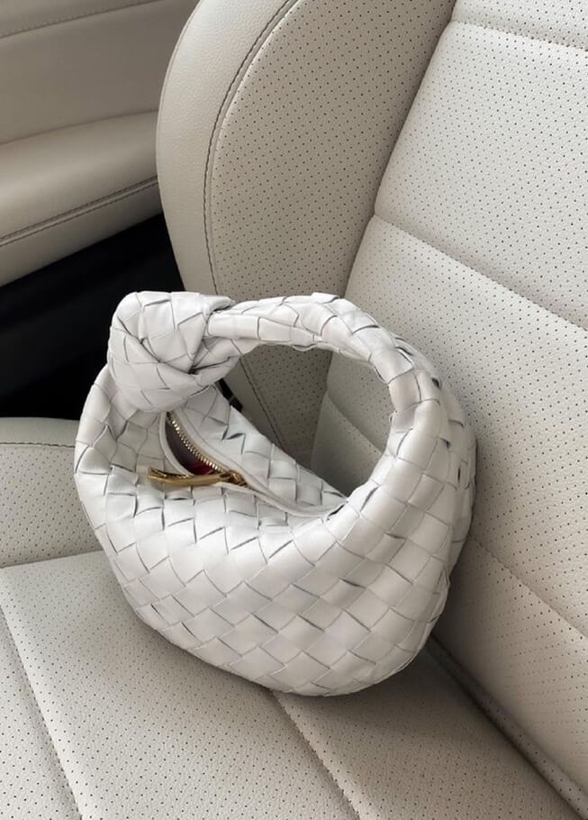 Mini Woven Faux Suede Bag