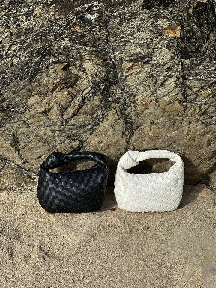 Mini Woven Faux Suede Bag