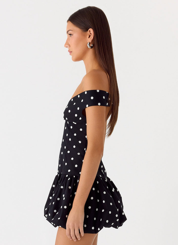Endless Romance Mini Dress Black Polkadot