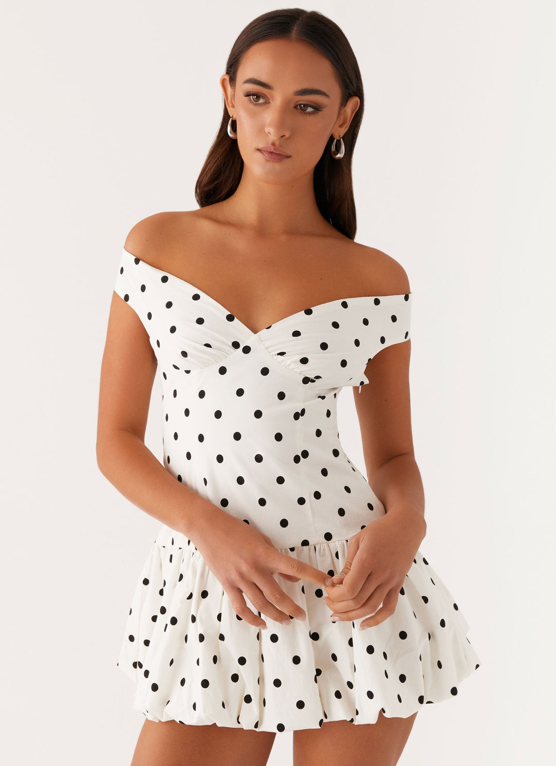 Endless Romance Mini Dress White Polkadot