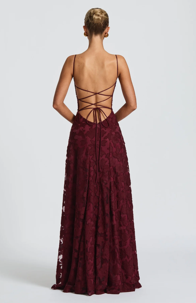 Women's Lace Column Maxi Dress | Elegant Figure-Hugging Evening Gown