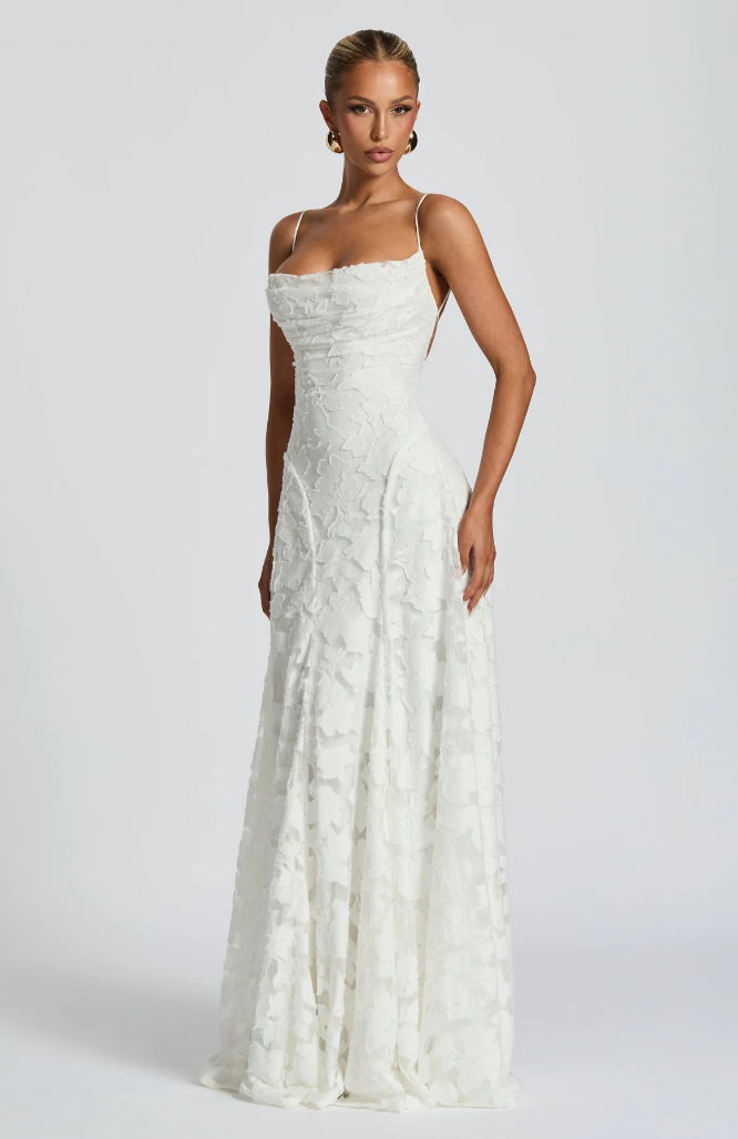 Women's Lace Column Maxi Dress | Elegant Figure-Hugging Evening Gown