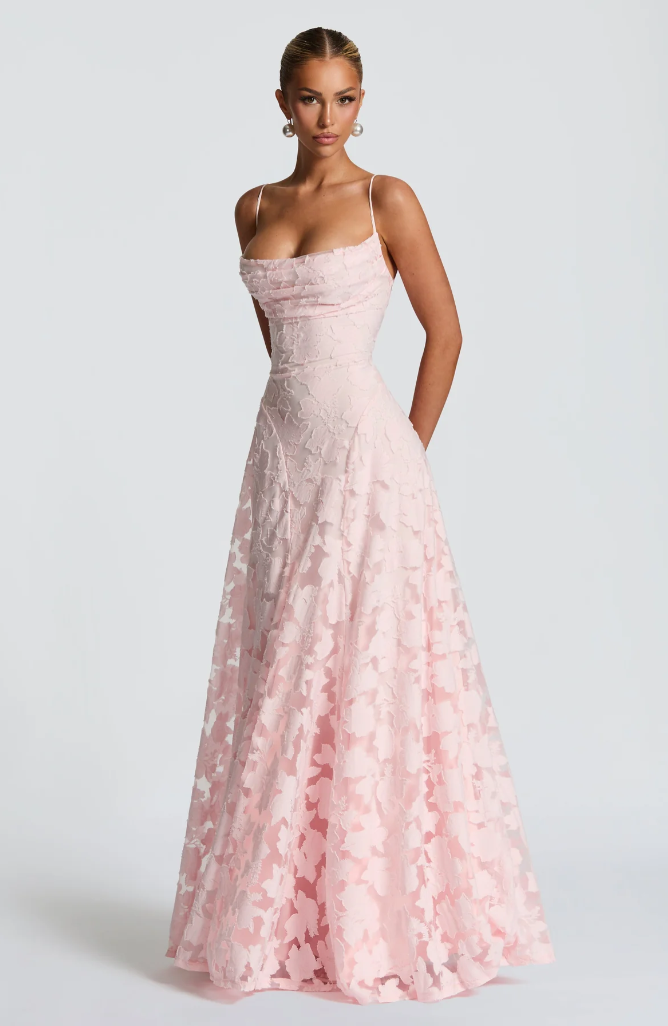 Women's Lace Column Maxi Dress | Elegant Figure-Hugging Evening Gown