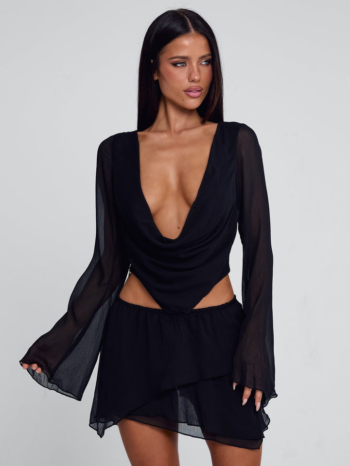 Feena Cowl Neck Mini Dress
