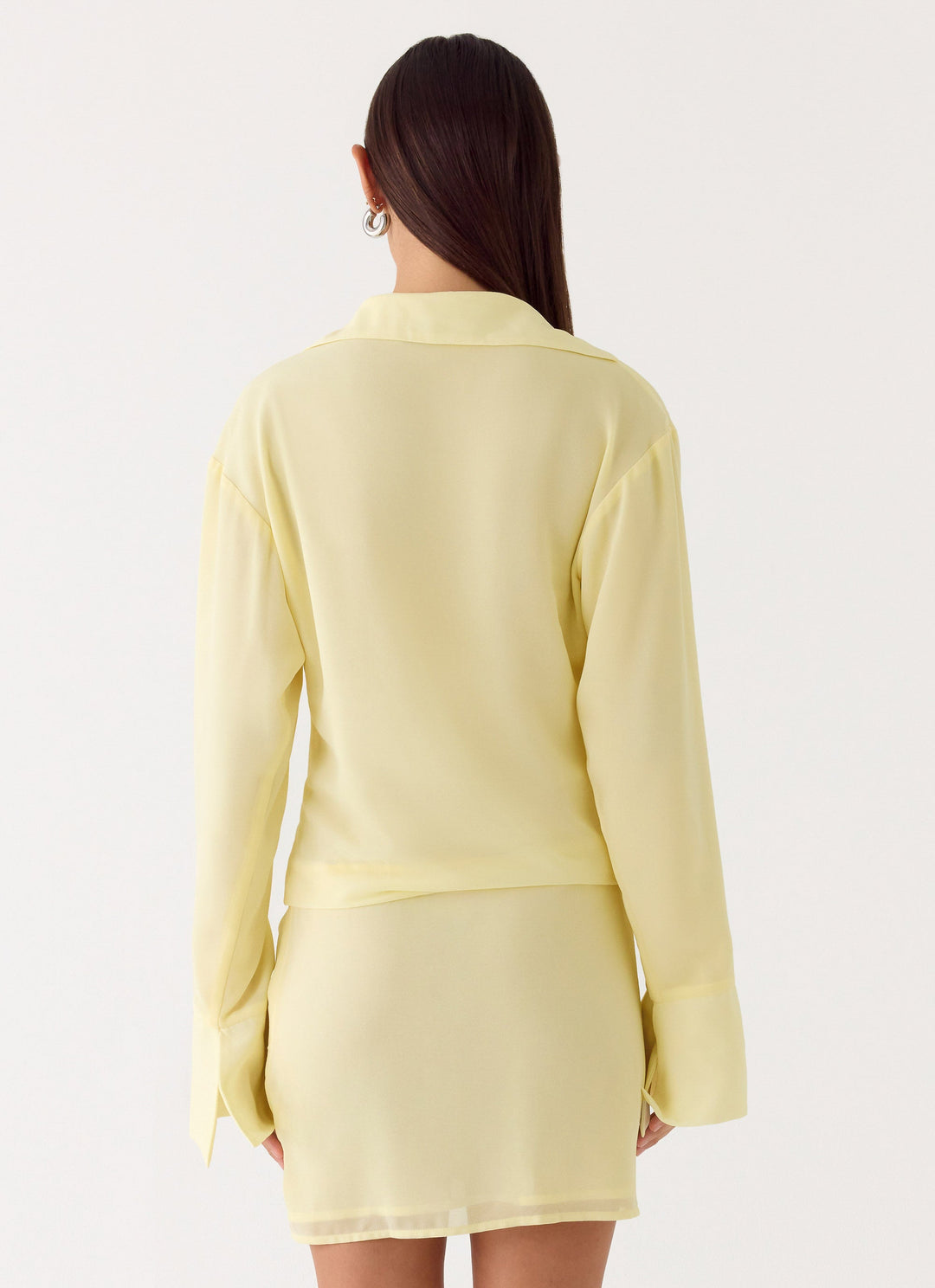 Ferretti Shirt Mini Dress Pale Yellow