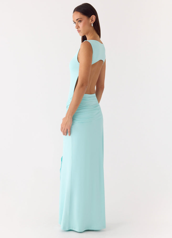 Fault Line Maxi Dress Aqua