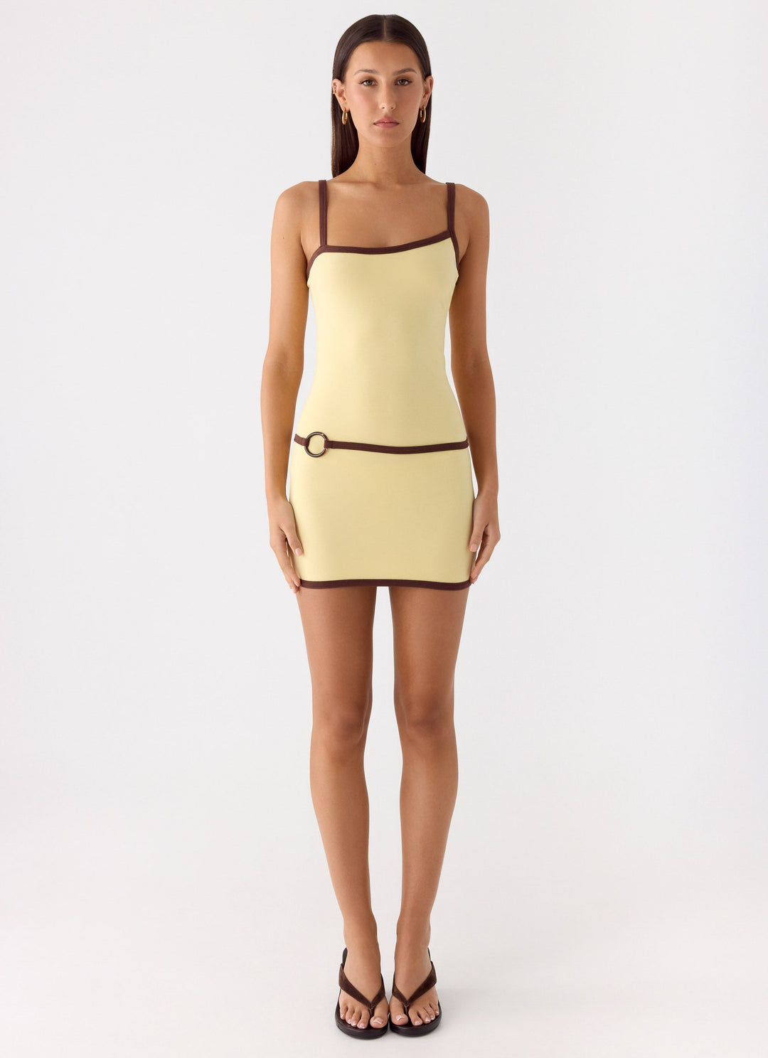 Felicia Asymmetrical Mini Dress Yellow