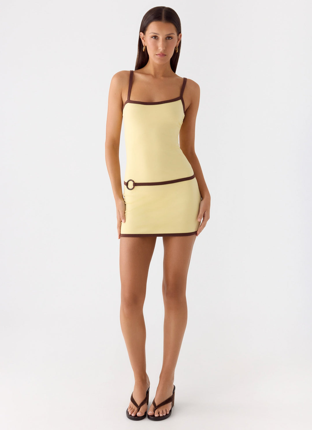 Felicia Asymmetrical Mini Dress Yellow