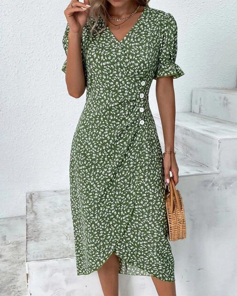 Floral V-Neck Dress | Elegant Summer Dresses for Effortless Style
