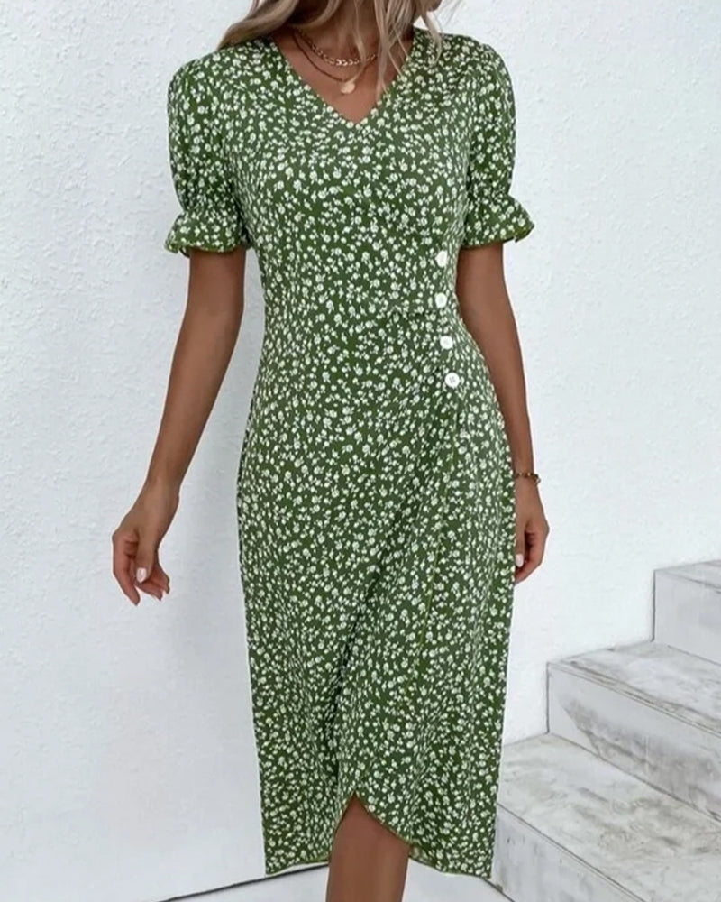 Floral V-Neck Dress | Elegant Summer Dresses for Effortless Style
