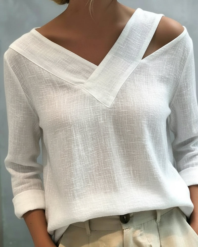 Fluid Top | Asymmetrical Blouse for Women | Elegant Draped Design