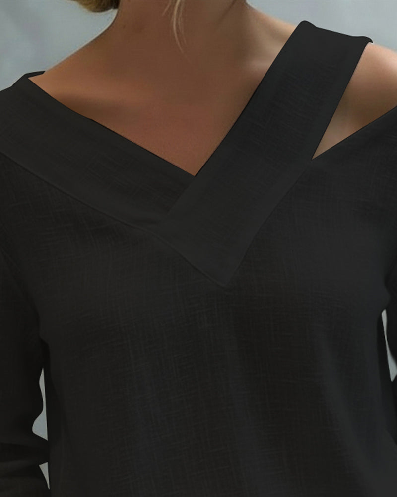 Fluid Top | Asymmetrical Blouse for Women | Elegant Draped Design