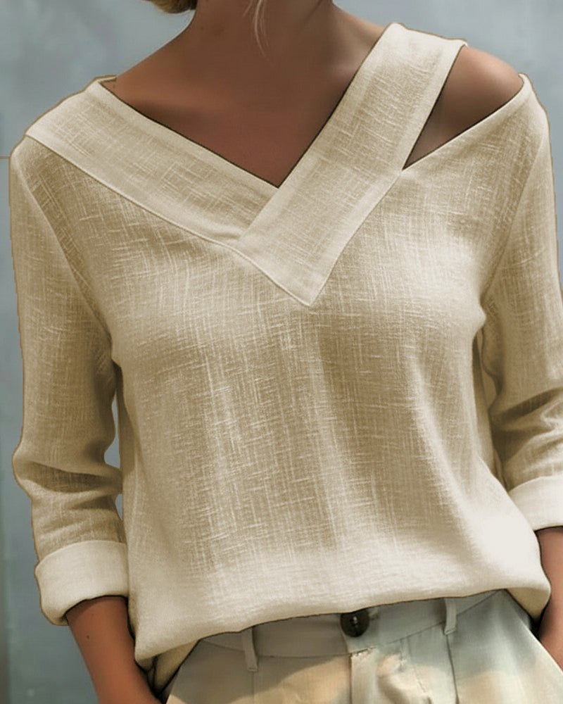 Fluid Top | Asymmetrical Blouse for Women | Elegant Draped Design