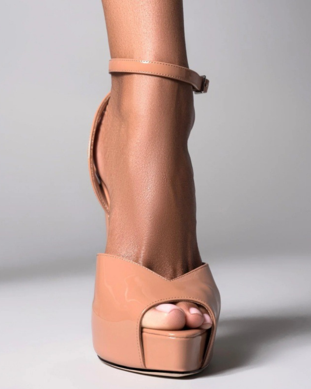 Freya Patent Leather Platfrom Pumps In Beige
