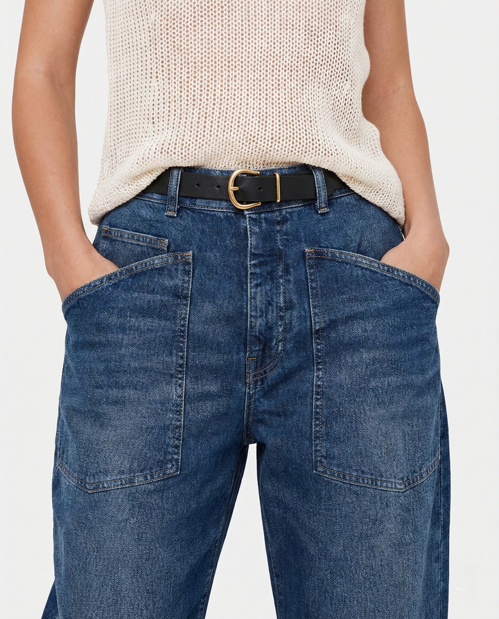 Duttini | Structured Barrel Jeans for Women in Denim