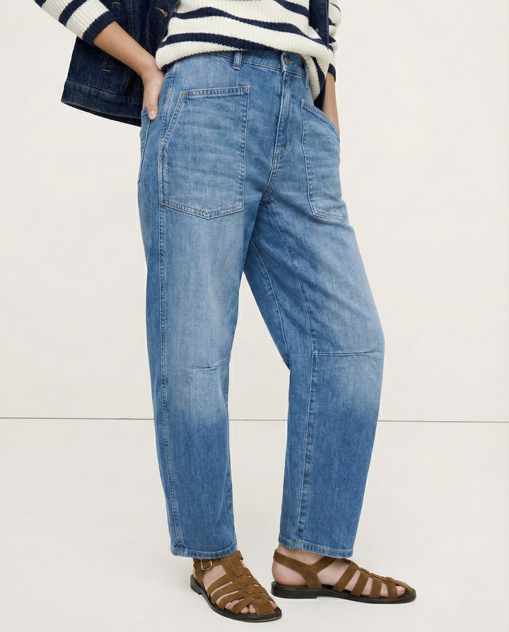 Duttini | Structured Barrel Jeans for Women in Denim