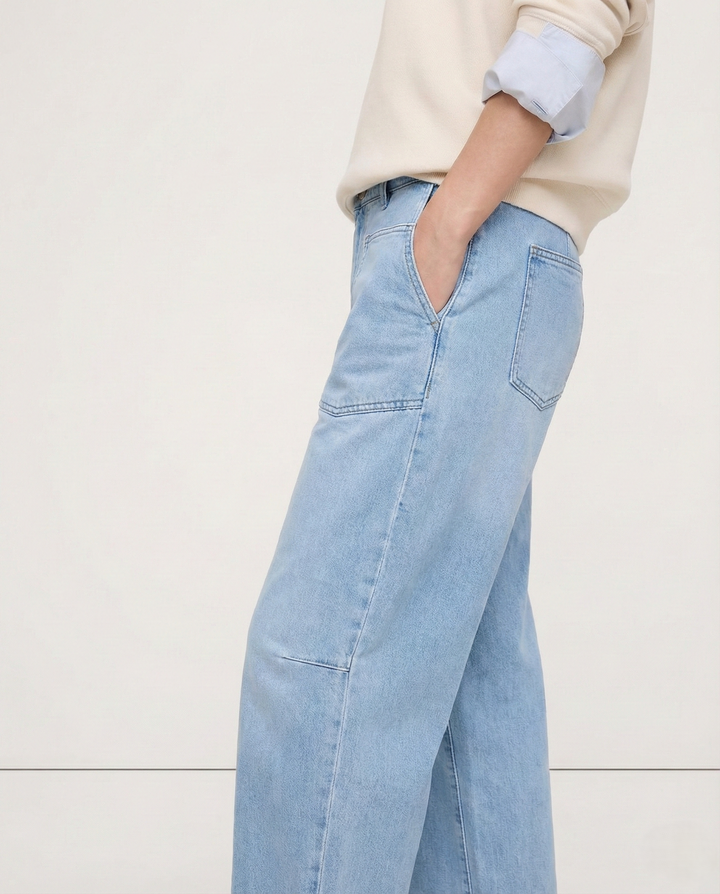 Duttini | Structured Barrel Jeans for Women in Denim