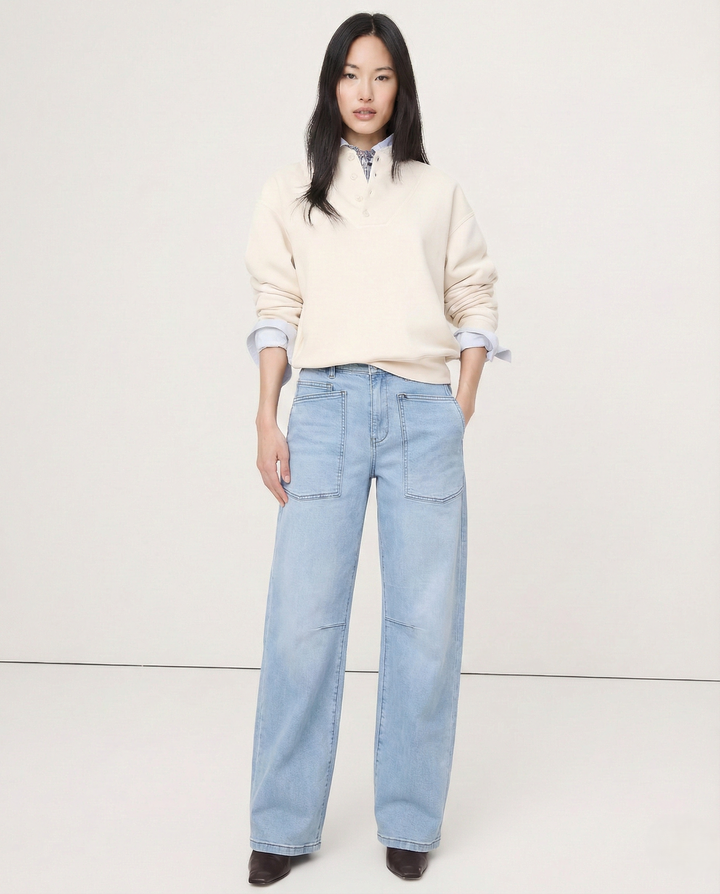 Duttini | Structured Barrel Jeans for Women in Denim