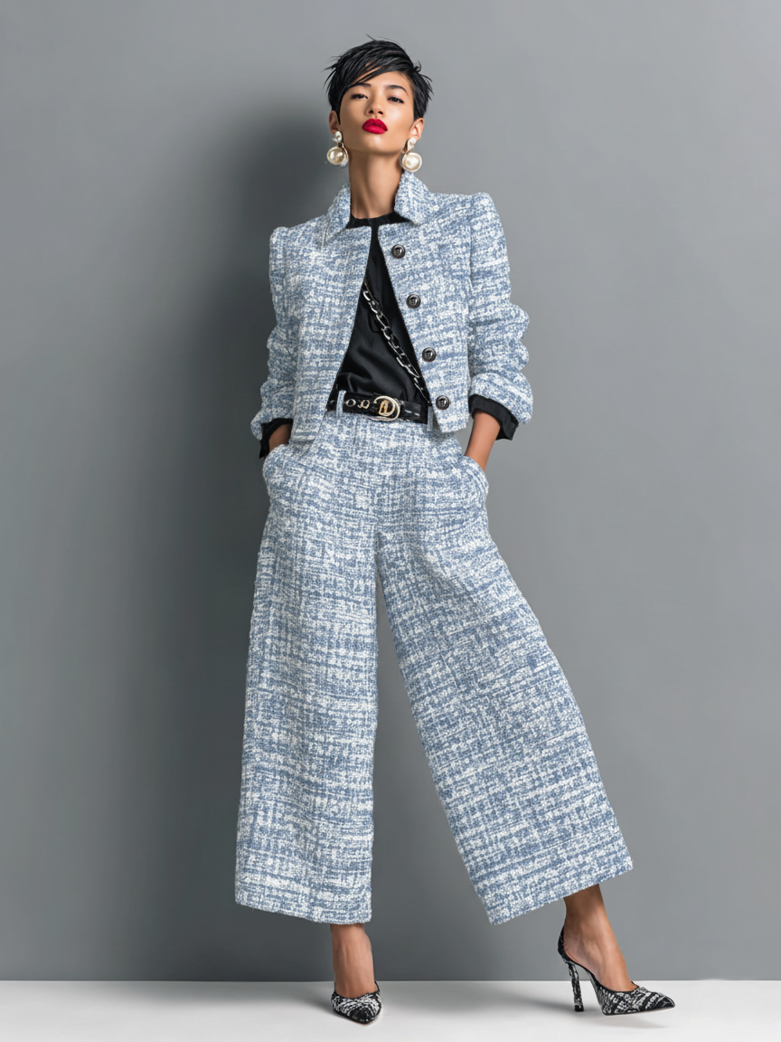 Women's Textured Two-Piece Set | Chic Tailored Coordinated Set