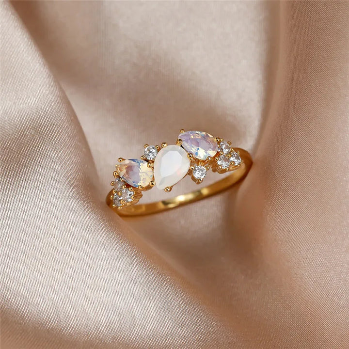 Women's Cubic Zirconia Cascade Ring | Gold-Plated Tarnish-Free Statement Ring