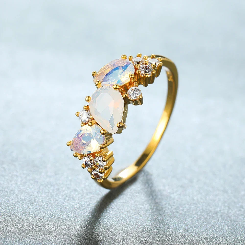 Women's Cubic Zirconia Cascade Ring | Gold-Plated Tarnish-Free Statement Ring