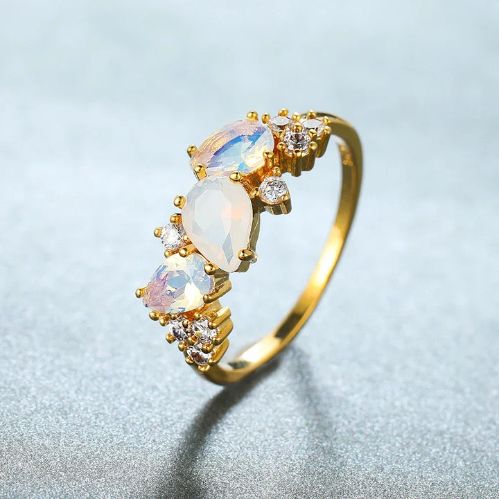 Women's Cubic Zirconia Cascade Ring | Gold-Plated Tarnish-Free Statement Ring