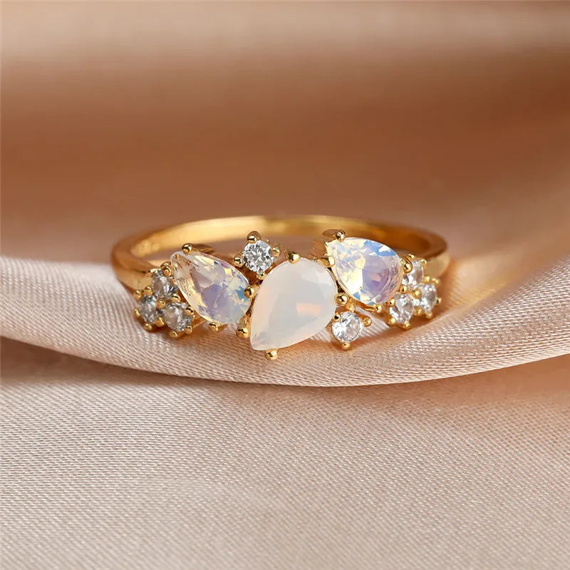 Women's Cubic Zirconia Cascade Ring | Gold-Plated Tarnish-Free Statement Ring