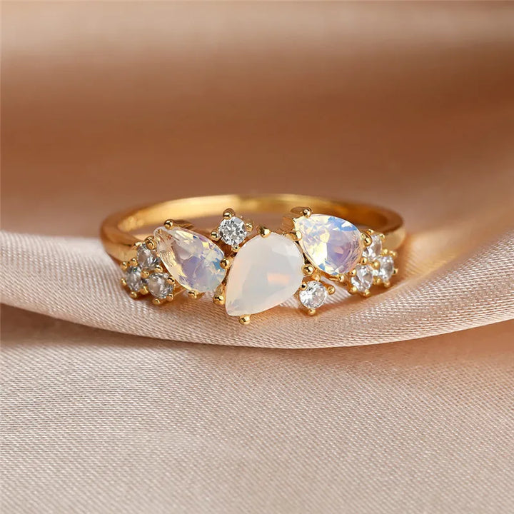 Women's Cubic Zirconia Cascade Ring | Gold-Plated Tarnish-Free Statement Ring