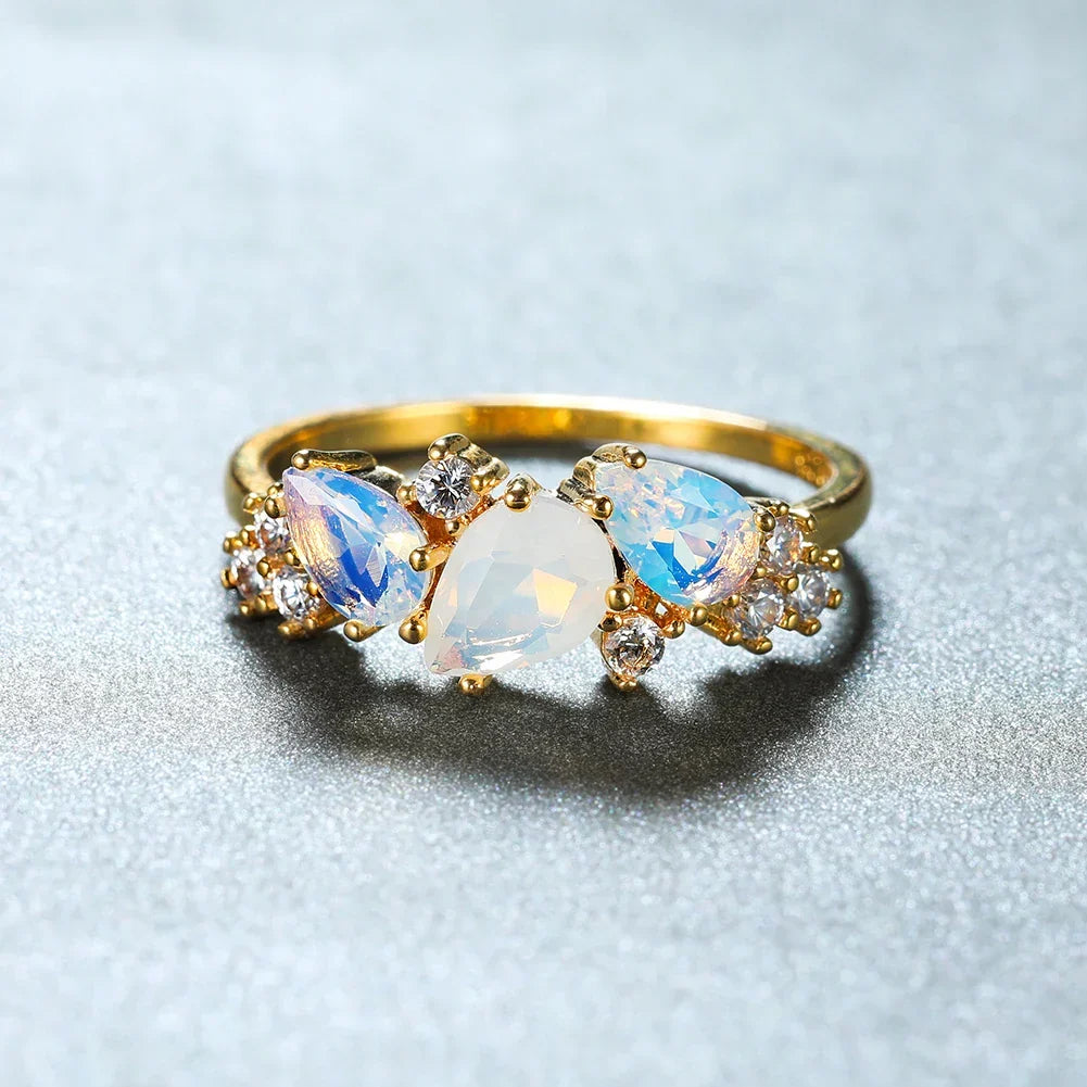 Women's Cubic Zirconia Cascade Ring | Gold-Plated Tarnish-Free Statement Ring