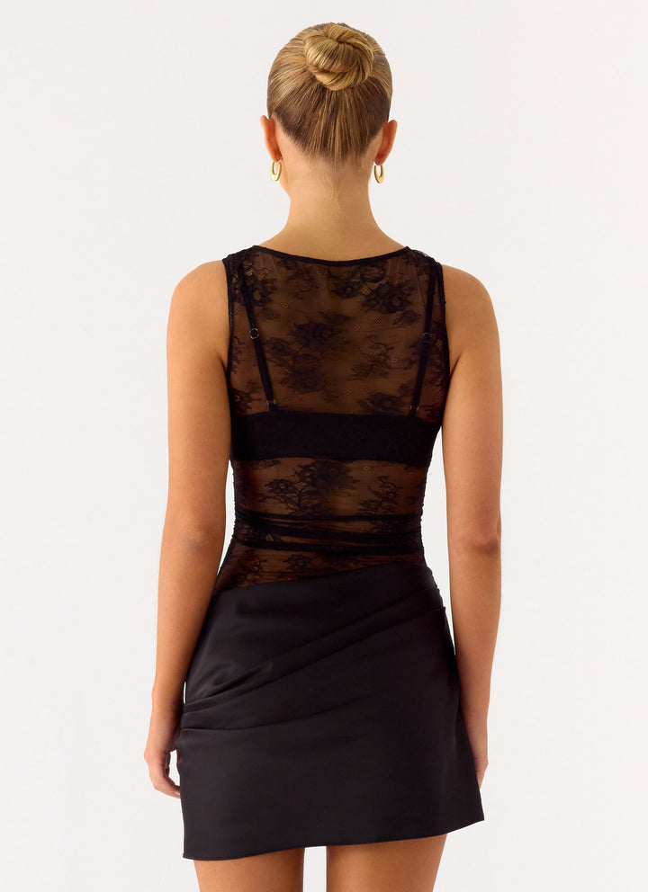 Harlem Lace Mini Dress Black
