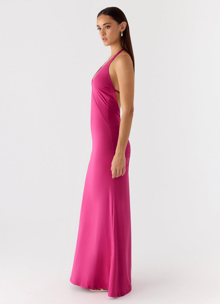 Have Your Attention Maxi Dress Fuchsia
