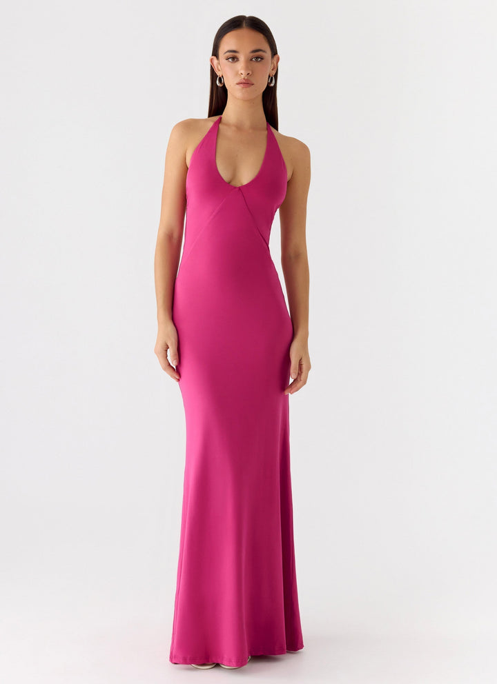 Have Your Attention Maxi Dress Fuchsia