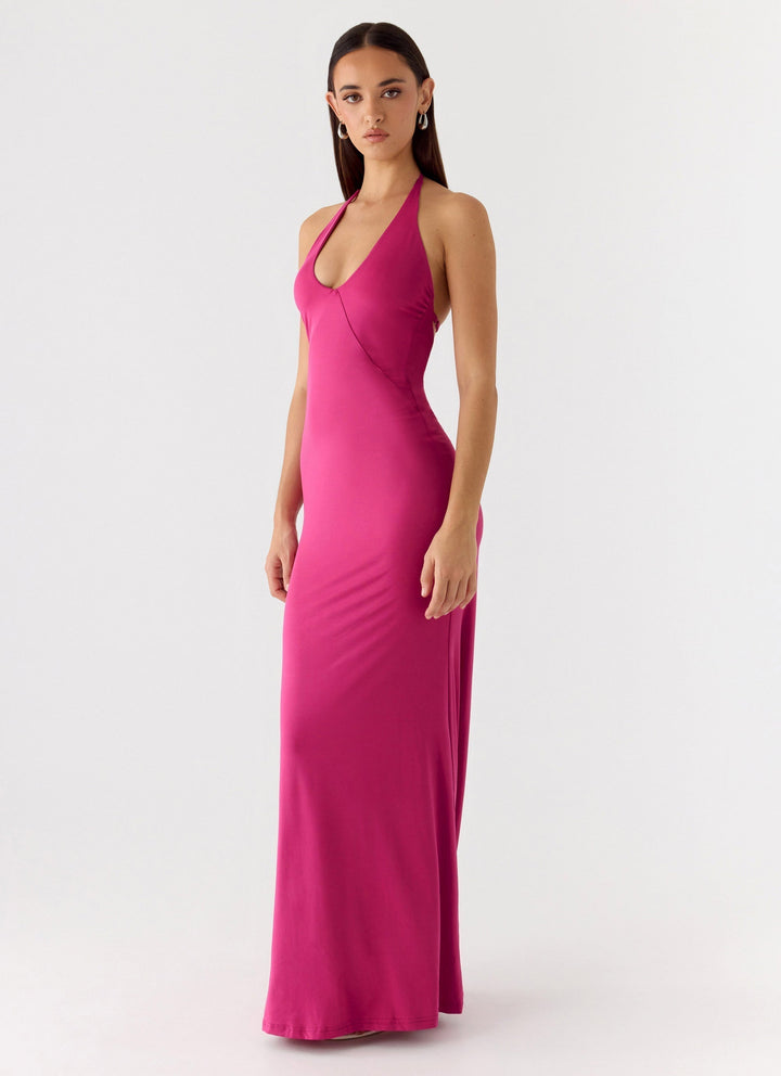 Have Your Attention Maxi Dress Fuchsia