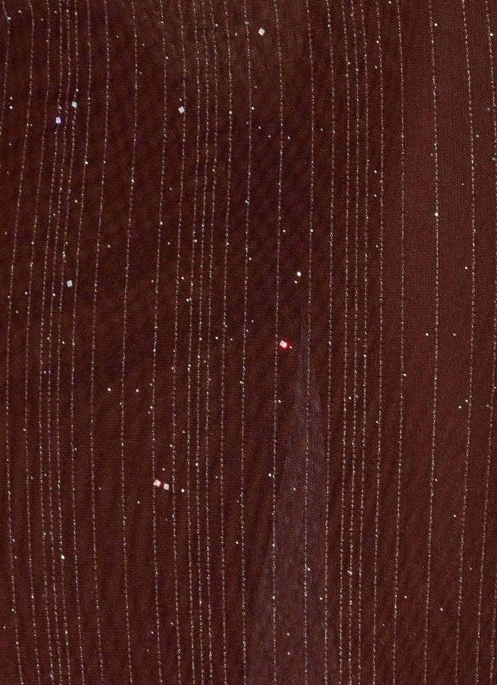 Haylan Sparkle Mesh Maxi Dress Chocolate