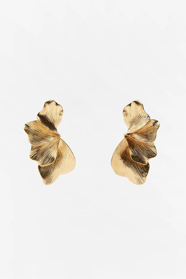 Autumn | Women's Textured Metal Leaf Drop Earrings
